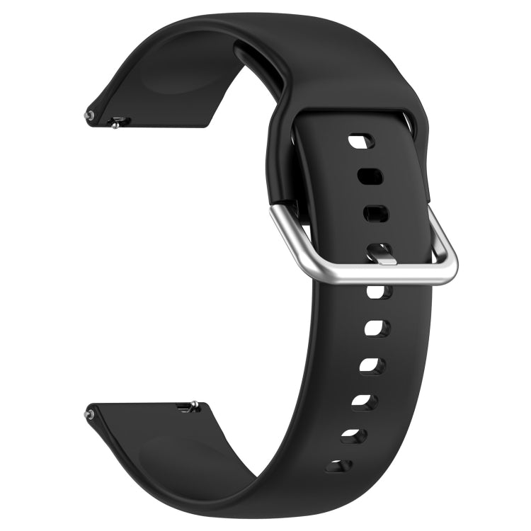 For CMF Watch Pro D395 22mm Solid Color Silver Buckle Silicone Watch Band, Size:L(Black) - Watch Bands by buy2fix | Online Shopping UK | buy2fix