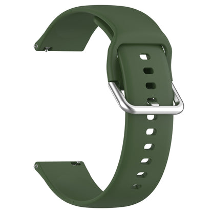 For CMF Watch Pro D395 22mm Solid Color Silver Buckle Silicone Watch Band, Size:L(Army Green) - Watch Bands by buy2fix | Online Shopping UK | buy2fix