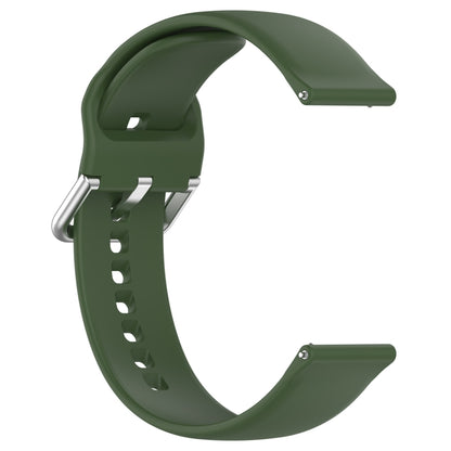 For CMF Watch Pro D395 22mm Solid Color Silver Buckle Silicone Watch Band, Size:S(Army Green) - Watch Bands by buy2fix | Online Shopping UK | buy2fix