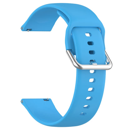 For CMF Watch Pro D395 22mm Solid Color Silver Buckle Silicone Watch Band, Size:S(Sky Blue) - Watch Bands by buy2fix | Online Shopping UK | buy2fix