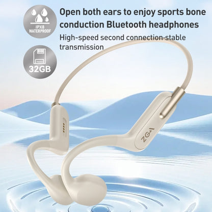 ZGA SP06 Waterproof Bone Conduction Bluetooth Sports Earphone(White) - Neck-mounted Earphone by ZGA | Online Shopping UK | buy2fix