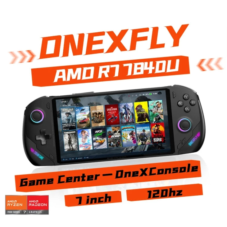 ONE-NETBOOK ONE XFLY 7 inch Handheld PC Game Console, 32GB+1TB, Windows 11 AMD Ryzen 7 7840U(Black) - Pocket Console by ONE-NETBOOK | Online Shopping UK | buy2fix