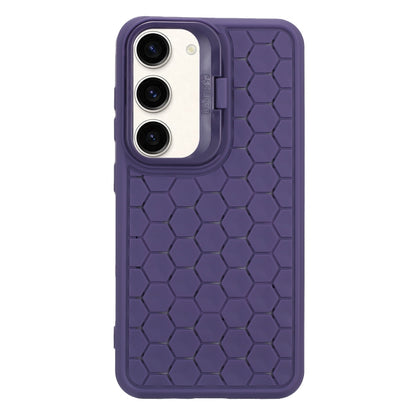 For Samsung Galaxy S23 5G Honeycomb Radiating Lens Holder TPU Phone Case(Purple) - Galaxy S23 5G Cases by buy2fix | Online Shopping UK | buy2fix