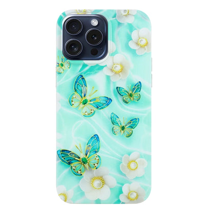 For iPhone 16 Pro Max Colorful Painting Pattern TPU Phone Case(Butterflies) - iPhone 16 Pro Max Cases by buy2fix | Online Shopping UK | buy2fix