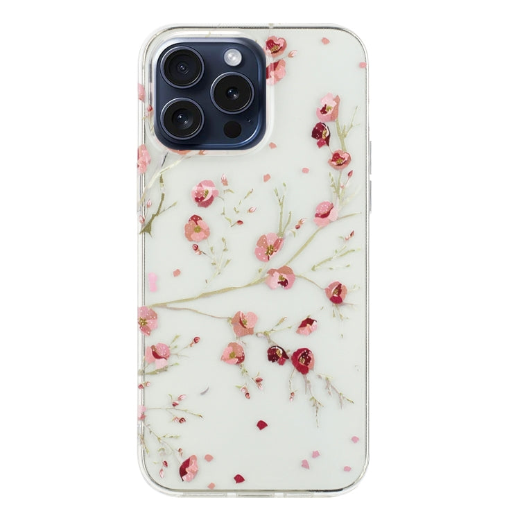 For iPhone 16 Pro Max Colorful Painting Pattern TPU Phone Case(Red Flowers) - iPhone 16 Pro Max Cases by buy2fix | Online Shopping UK | buy2fix