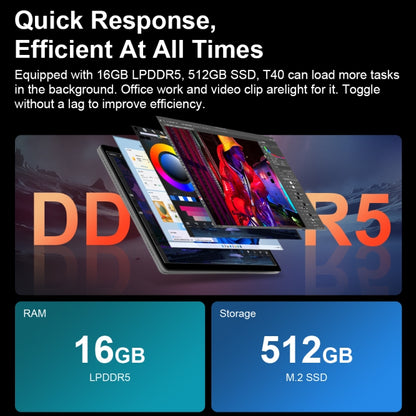Ninkear T40 14 inch 2 in 1 Laptop, 16GB+512GB, Windows 11 Intel Alder Lake N100 Quad Core(US Plug) - Others by buy2fix | Online Shopping UK | buy2fix