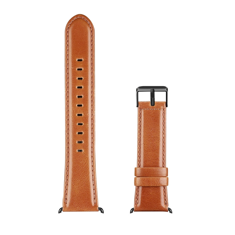 For Apple Watch Series 3 42mm DUX DUCIS Business Genuine Leather Watch Strap(Khaki) - Watch Bands by DUX DUCIS | Online Shopping UK | buy2fix