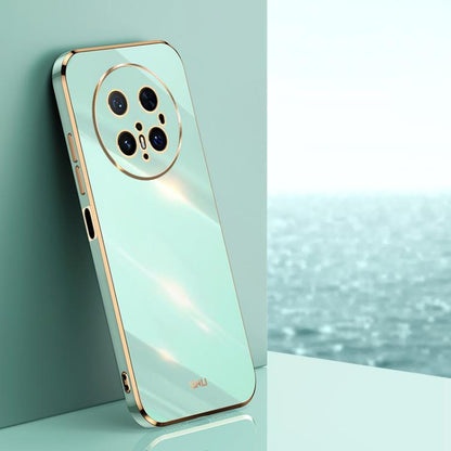 For Huawei Mate 70 Pro / 70 Pro+ XINLI Straight 6D Plating Gold Edge TPU Phone Case(Mint Green) - Huawei Cases by XINLI | Online Shopping UK | buy2fix