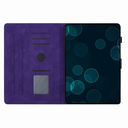 For iPad Pro 11 2024 Coconut Tree Embossed Smart Leather Tablet Case(Purple) - iPad Pro 11 2024 Cases by buy2fix | Online Shopping UK | buy2fix