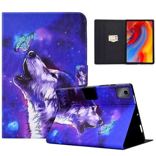 For Lenovo Tab M11 / Xiaoxin Pad 11 2024 Electric Pressed TPU Smart Leather Tablet Case(Butterfly Wolf) - Lenovo by buy2fix | Online Shopping UK | buy2fix