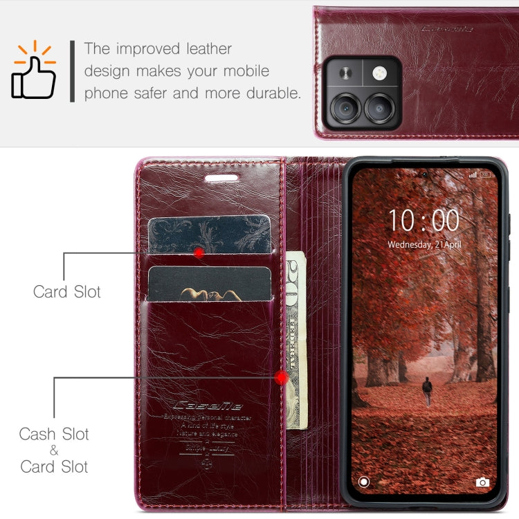 For Xiaomi Redmi Note 13 5G CaseMe 003 Crazy Horse Texture Flip Leather Phone Case(Mulberry Red) - Xiaomi Cases by CaseMe | Online Shopping UK | buy2fix