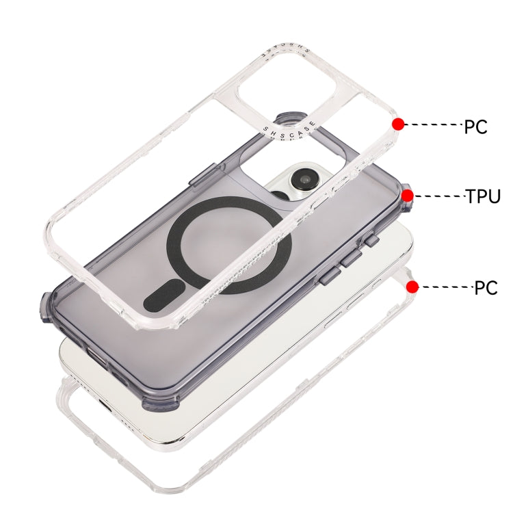 For iPhone 14 Pro Dreamland MagSafe Magnetic 3 in 1 TPU + PC Phone Case(Transparent Black) - iPhone 14 Pro Cases by buy2fix | Online Shopping UK | buy2fix