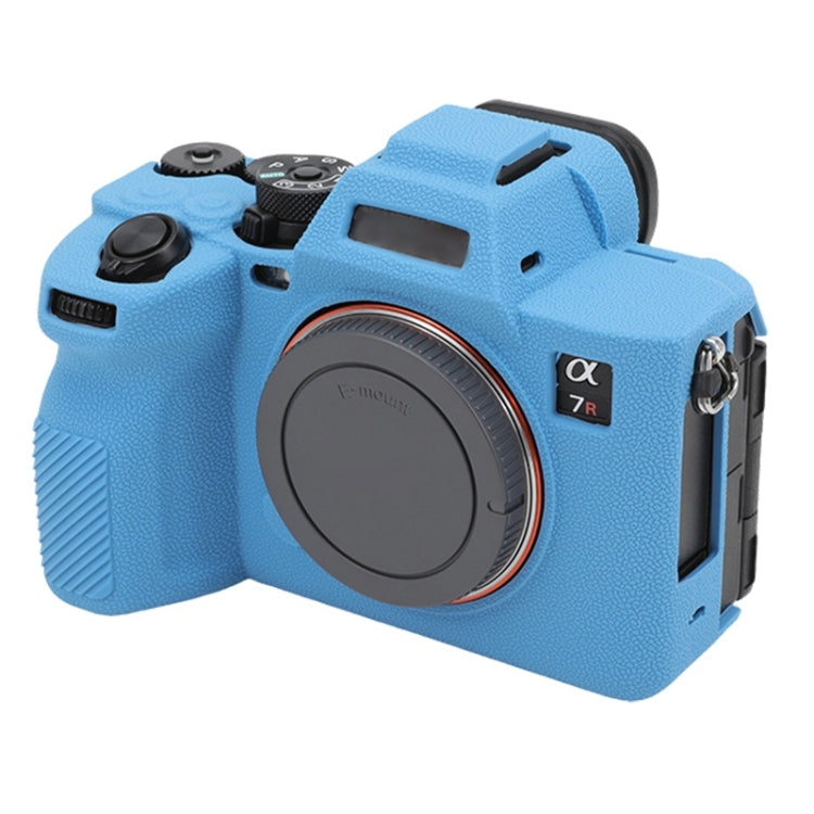 For Sony ILCE7RM5 / A7R5 Litchi Texture Soft Silicone Protective Case(Blue) - Protective Case by buy2fix | Online Shopping UK | buy2fix