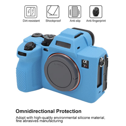 For Sony ILCE7RM5 / A7R5 Litchi Texture Soft Silicone Protective Case(Blue) - Protective Case by buy2fix | Online Shopping UK | buy2fix