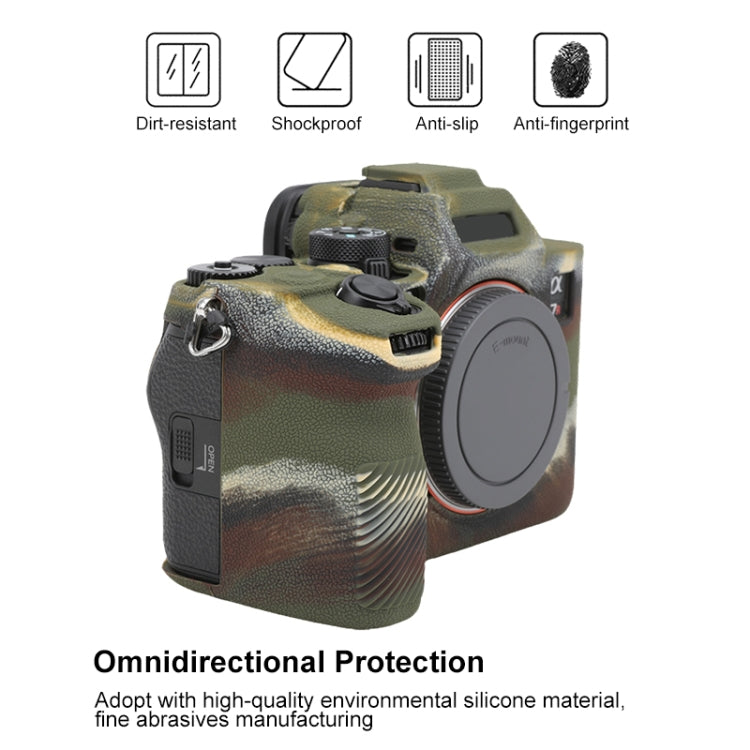 For Sony ILCE7RM5 / A7R5 Litchi Texture Soft Silicone Protective Case(Camouflage) - Protective Case by buy2fix | Online Shopping UK | buy2fix