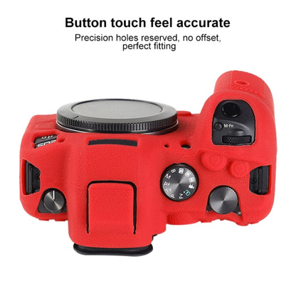 For Canon EOS R6 Mark II Litchi Texture Soft Silicone Protective Case(Red) - Protective Case by buy2fix | Online Shopping UK | buy2fix