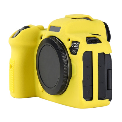 For Canon EOS R6 Mark II Litchi Texture Soft Silicone Protective Case(Yellow) - Protective Case by buy2fix | Online Shopping UK | buy2fix