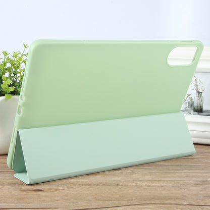 For Huawei MatePad SE 11 2024 Tri-fold Silicone Leather Tablet Case(Green) - Huawei by buy2fix | Online Shopping UK | buy2fix