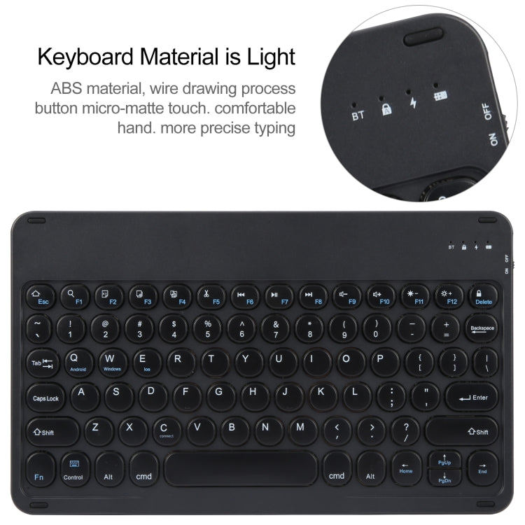 For Huawei MatePad Air 11.5 Round Button Bluetooth Keyboard Rotatable Holder Leather Case(Black) - Huawei Keyboard by buy2fix | Online Shopping UK | buy2fix