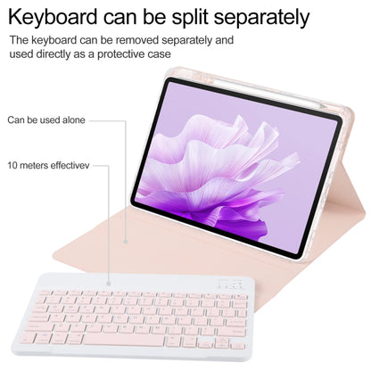For Huawei MatePad Air 11.5 Square Button Bluetooth Keyboard Rotatable Holder Leather Case(Rose Gold) - Huawei Keyboard by buy2fix | Online Shopping UK | buy2fix