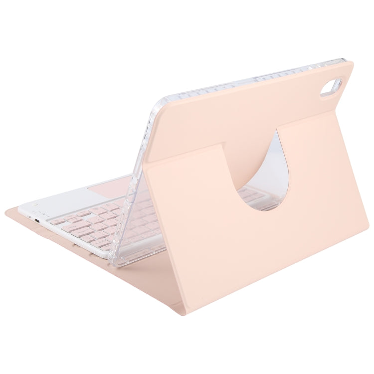 For Huawei MatePad 11 2023 / 2021 Square Button Bluetooth Keyboard Rotatable Holder Leather Case with Touchpad(Rose Gold) - Huawei Keyboard by buy2fix | Online Shopping UK | buy2fix