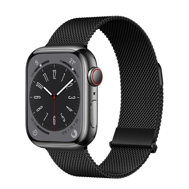 For Apple Watch SE 2023 44mm ZGA Milanese Magnetic Metal Watch Band(Black) - Watch Bands by ZGA | Online Shopping UK | buy2fix