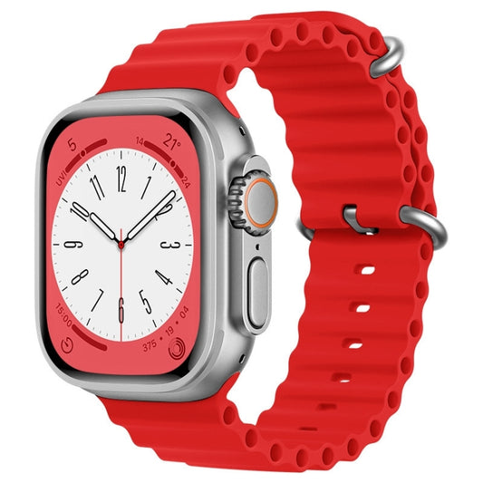 For Apple Watch Ultra 2 49mm ZGA Ocean Silicone Watch Band(Red) - Watch Bands by ZGA | Online Shopping UK | buy2fix