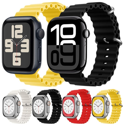 For Apple Watch Series 3 42mm ZGA Ocean Silicone Watch Band(Black) - Watch Bands by ZGA | Online Shopping UK | buy2fix