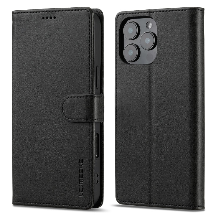 LC.IMEEKE Calf Texture Horizontal Flip Leather Case For iPhone 16 Pro Max(Black) - iPhone 16 Pro Max Cases by LC.IMEEKE | Online Shopping UK | buy2fix