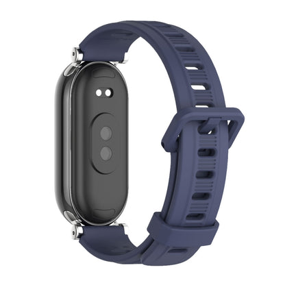 For Xiaomi Mi Band 8 / 9 / 9 NFC Mijobs GT4 Flat Hole Silicone Watch Band(Midnight Blue Silver) - Watch Bands by MIJOBS | Online Shopping UK | buy2fix