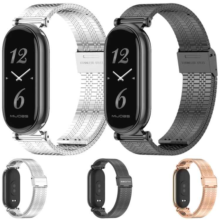 For Xiaomi Mi Band 8 / 9 / 9 NFC Mijobs GT4 Metal Watch Band(Rose Gold) - Watch Bands by MIJOBS | Online Shopping UK | buy2fix