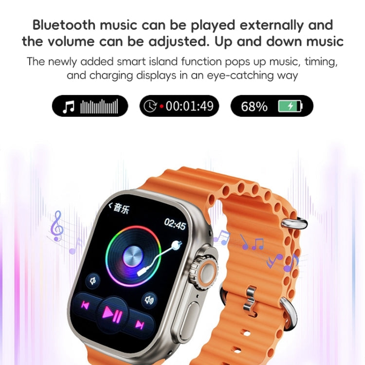 ZGA W04 2.03 inch Screen Seconds Hand BT Call Smart Watch, Support Health Monitor / AI Voice Assistant / SOS(Orange) - Smart Watches by ZGA | Online Shopping UK | buy2fix