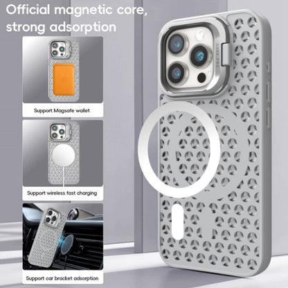 For iPhone 13 Pro Hollow Cooling Lens Holder MagSafe Magnetic TPU Phone Case(Black) - iPhone 13 Pro Cases by buy2fix | Online Shopping UK | buy2fix