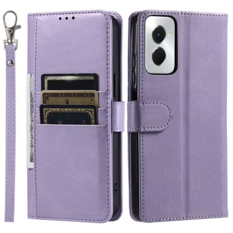 For Motorola Moto G Power 2024 Simple 6-Card Wallet Leather Phone Case(Purple) - Motorola Cases by buy2fix | Online Shopping UK | buy2fix