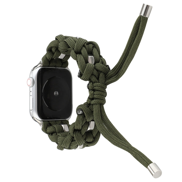 For Apple Watch Ultra 2 49mm Screw Nut Braided Paracord Watch Band(Green) - Watch Bands by buy2fix | Online Shopping UK | buy2fix