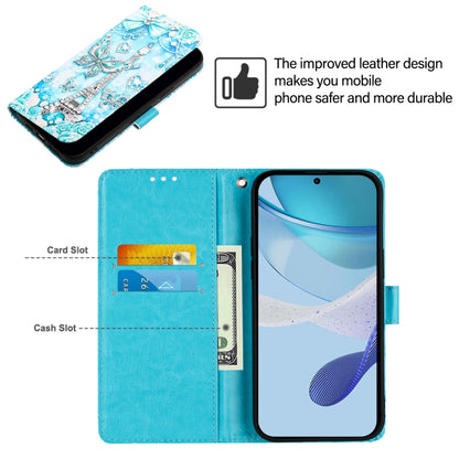 For OnePlus 12 5G Global Colored Drawing Pattern Plain Weave Leather Phone Case(Tower Butterfly) - OnePlus Cases by buy2fix | Online Shopping UK | buy2fix