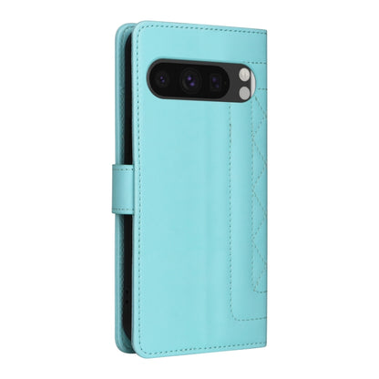 For Google Pixel 9 Diamond Lattice Leather Flip Phone Case(Mint Green) - Google Cases by buy2fix | Online Shopping UK | buy2fix