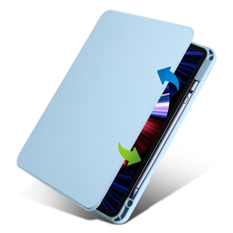 For iPad Air 11 2024 Acrylic 360 Degree Rotation Holder Leather Tablet Case(Ice Blue) - iPad Air 11 2024 Cases by buy2fix | Online Shopping UK | buy2fix