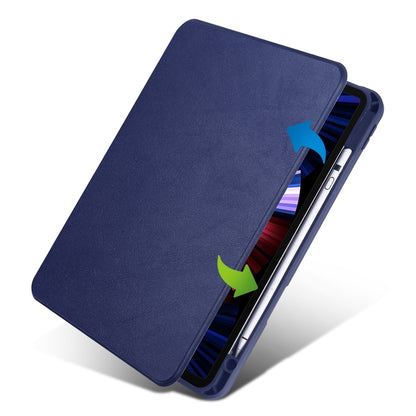 For iPad Pro 11 2024 Acrylic 360 Degree Rotation Holder Leather Tablet Case(Dark Blue) - iPad Pro 11 2024 Cases by buy2fix | Online Shopping UK | buy2fix