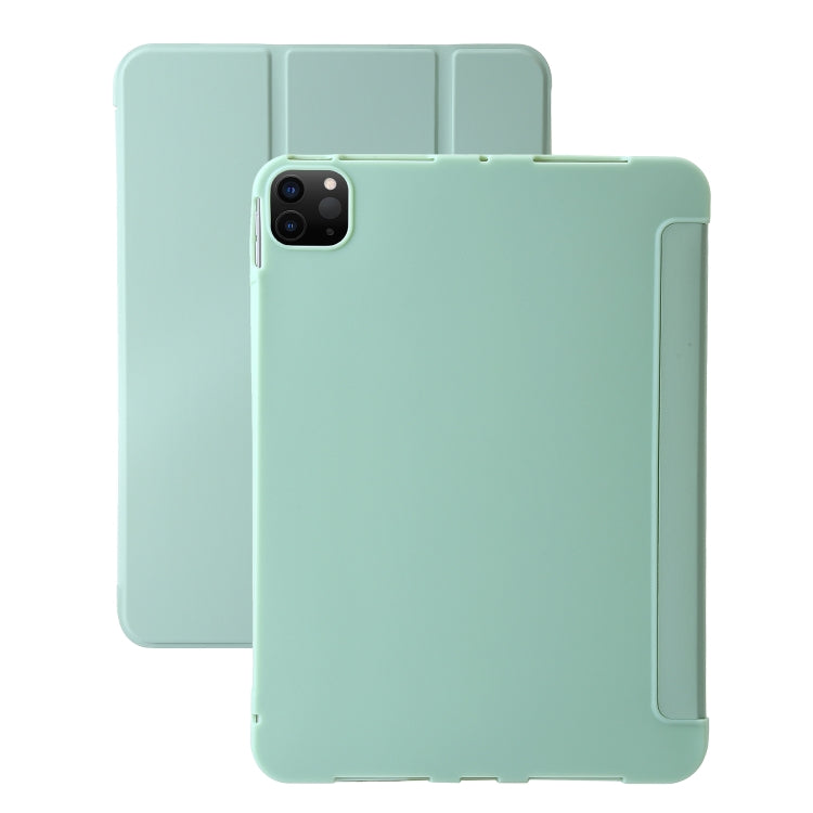 For iPad Pro 11 2024 Three-fold Holder Flip Tablet Leather Case(Mint Green) - iPad Pro 11 2024 Cases by buy2fix | Online Shopping UK | buy2fix