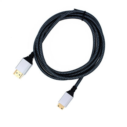 HDTV to Mini HDTV 4K UHD Video Transmission Braided Cable, Length:0.3m(Grey) - Cable by buy2fix | Online Shopping UK | buy2fix