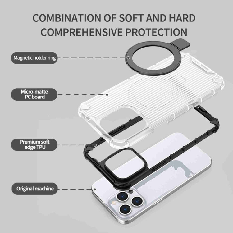 For iPhone 16 Pro Grating Holder Shockproof Phone Case(Transparent) - iPhone 16 Pro Cases by buy2fix | Online Shopping UK | buy2fix