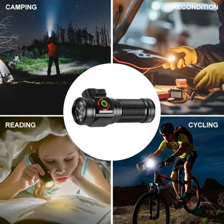 W5183 4 LEDs Highlight Mini Rechargeable Flashlight(Black) - LED Flashlight by buy2fix | Online Shopping UK | buy2fix