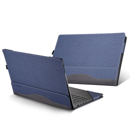 For HP Pavilion X360 Laptop 14t-ek / 14-ek Leather Laptop Shockproof Protective Case(Dark Blue) - Screen & Keyboard Cover by buy2fix | Online Shopping UK | buy2fix