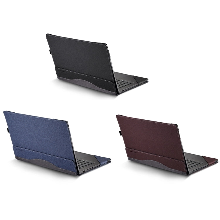 For HP Envy X360 14 inch 14-fa 2024 Leather Laptop Shockproof Protective Case(Dark Blue) - 14.1 inch by buy2fix | Online Shopping UK | buy2fix