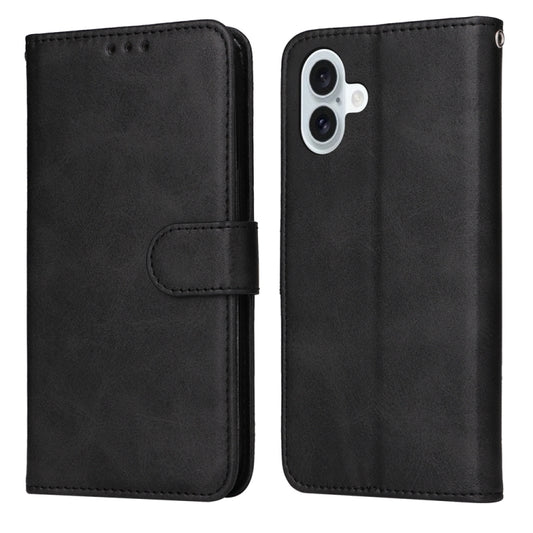 For iPhone 16 Plus Classic Calf Texture Flip Leather Phone Case(Black) - iPhone 16 Plus Cases by buy2fix | Online Shopping UK | buy2fix