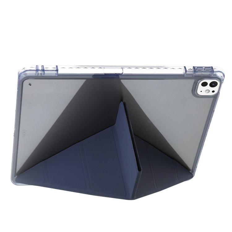 For iPad Pro 11 2024 Clear Acrylic Deformation Leather Tablet Case(Dark Blue) - iPad Pro 11 2024 Cases by buy2fix | Online Shopping UK | buy2fix