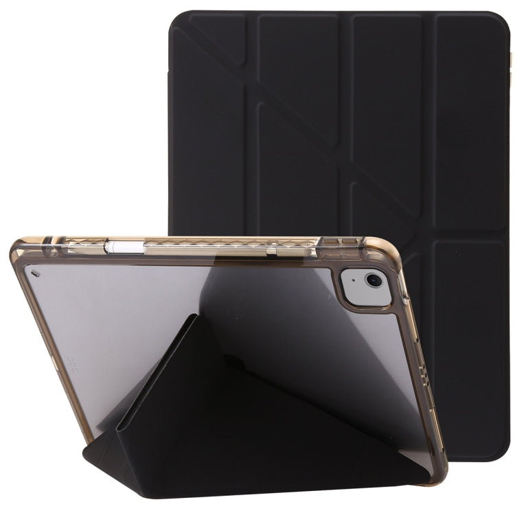 For iPad Air 11 2024 Clear Acrylic Deformation Leather Tablet Case(Black) - iPad Air 11 2024 Cases by buy2fix | Online Shopping UK | buy2fix