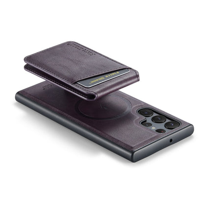 For Samsung Galaxy S24 Ultra 5G Fierre Shann Oil Wax Cow Leather Magnetic Card Holder Phone Case(Purple) - Galaxy S24 Ultra 5G Cases by FIERRE SHANN | Online Shopping UK | buy2fix