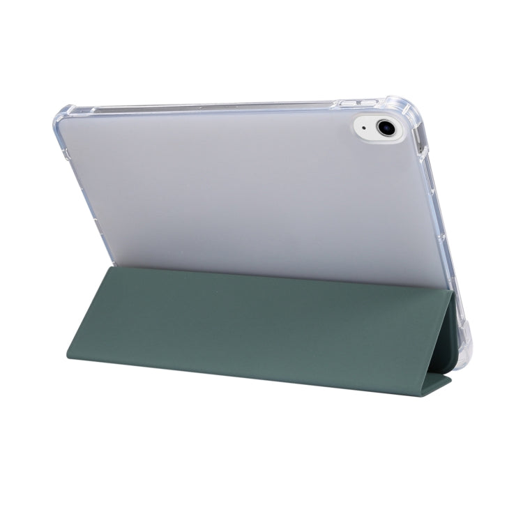 For iPad Air 11 2024 3-folding Electric Pressed Skin Texture Leather Tablet Case(Deep Green) - iPad Air 11 2024 Cases by buy2fix | Online Shopping UK | buy2fix